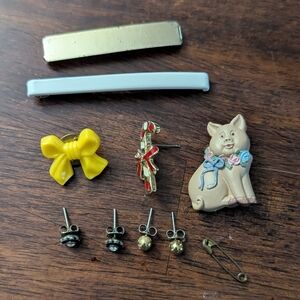 Vintage Hair Clips and Earrings Set